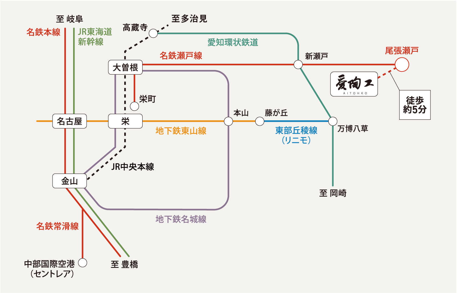 公共交通機関によるアクセスマップ